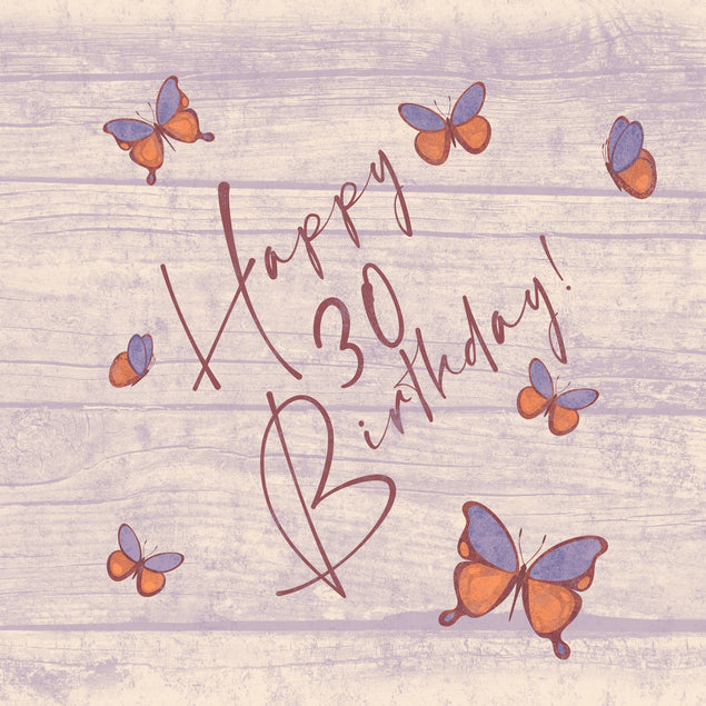Tree Butterflies 30th Birthday Confetti-exploding Greetings Card