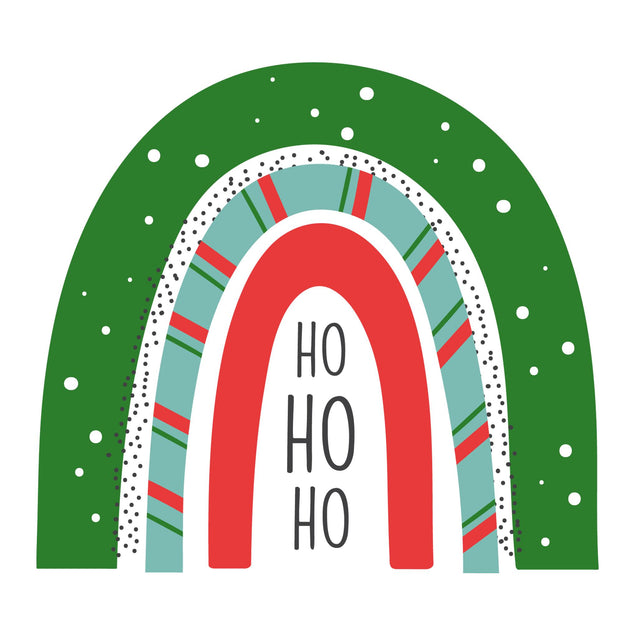 Rainbow Ho-Ho-Ho Christmas Confetti-exploding Greetings Card