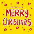 Yellow Background Merry Christmas Confetti-exploding Greetings Card