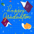 Flying Books Happy Graduation Confetti-exploding Greetings Card