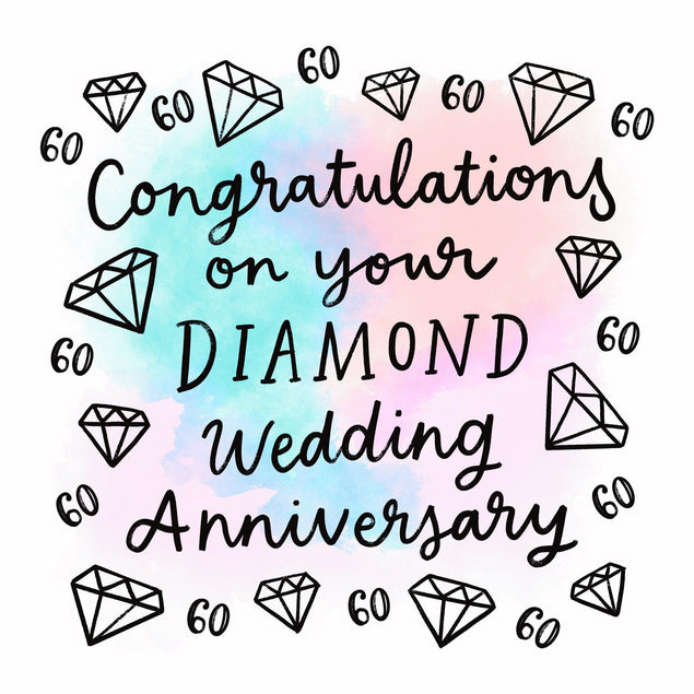 Congratulations 60th Wedding Anniversary Confetti-exploding Greetings Card