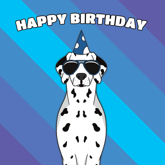 Cool Dalmatian Dog Birthday Confetti-exploding Greetings Card