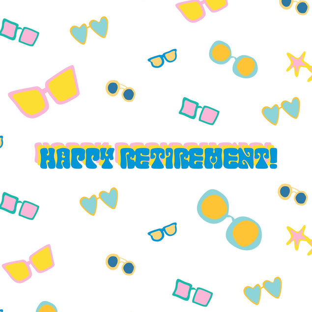 Happy Retirement Hippie Sunglasses Confetti-exploding Greetings Card