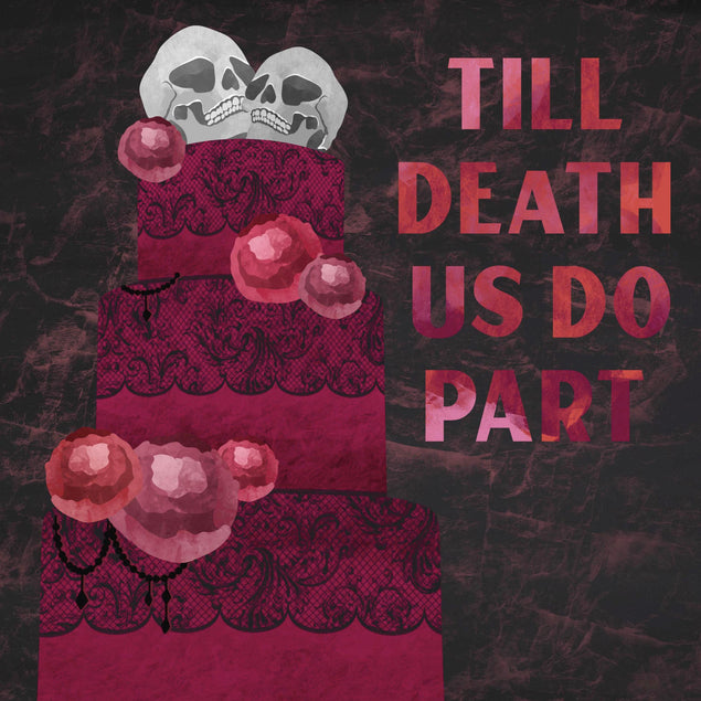 Wedding Day Till Death Us Do Part Giant Cake With Skulls Confetti-exploding Greetings Card