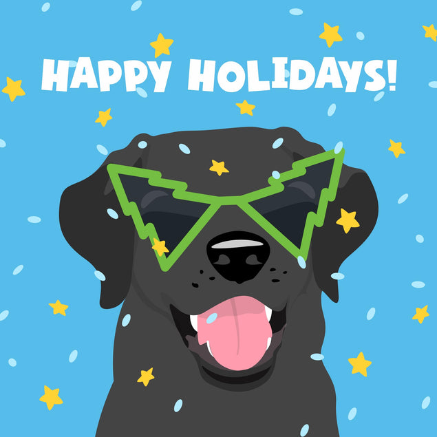 Happy Holidays! Cool Labrador Christmas Confetti-exploding Greetings Card