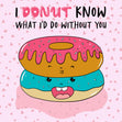 I Donut Now What I'd Do Without You Funny Donuts Valentine's Day Confetti-exploding Greetings Card