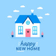 Happy New Home Cute And Bright Confetti-exploding Greetings Card