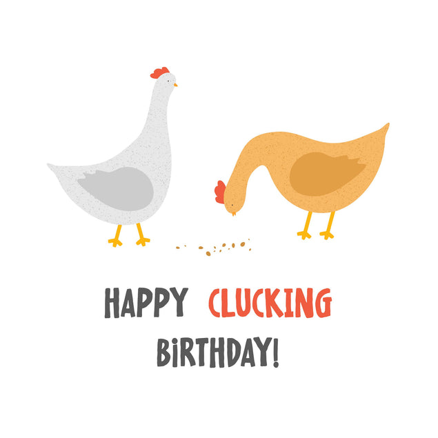 Chickens Happy Clucking Birthday Confetti-exploding Greetings Card
