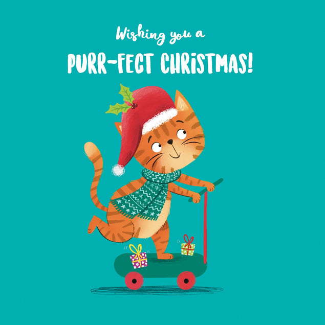 Cute Orange Cat Purr-Fect Christmas Confetti-exploding Greetings Card