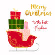 Merry Christmas Nephew Sleigh With Gifts Confetti-exploding Greetings Card