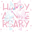 Happy Anniversary Gay Flamingo Couple Confetti-exploding Greetings Card