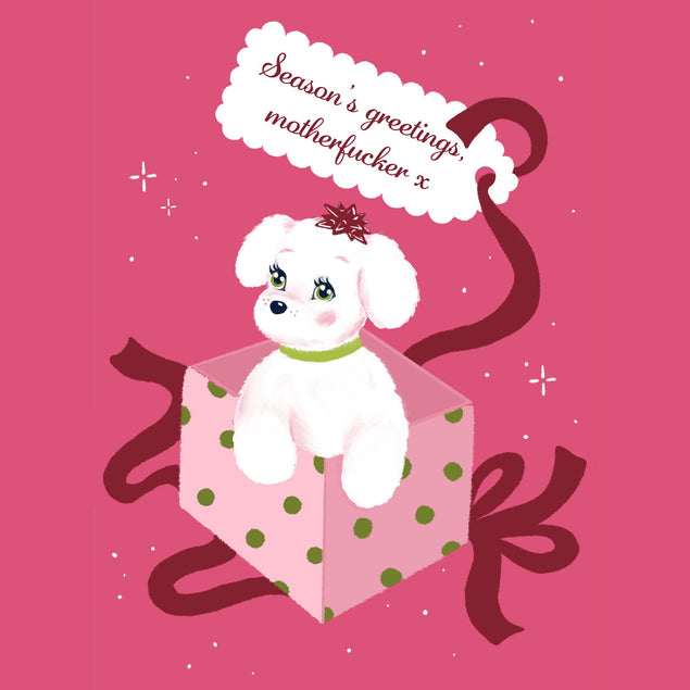 Kitsch Dog Christmas Confetti-exploding Greetings Card