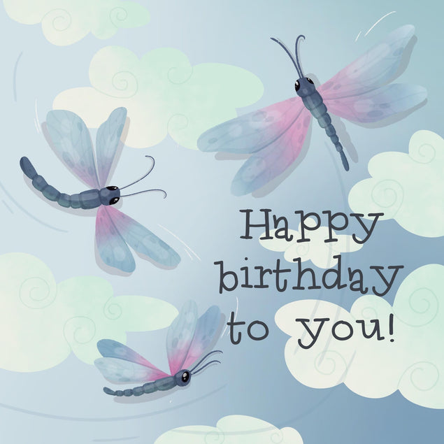Dragonflies Happy Birthday To You Confetti-exploding Greetings Card