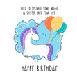 Happy Birthday Unicorn And Balloons Confetti-exploding Greetings Card