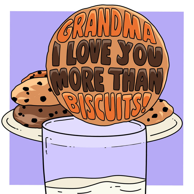 I Love You More Than Biscuits Grandma Confetti-exploding Greetings Card