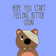 Cute Bear Get Well Soon Confetti-exploding Greetings Card