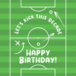 Happy Birthday Let's Kick This Decade Football Pitch Confetti-exploding Greetings Card