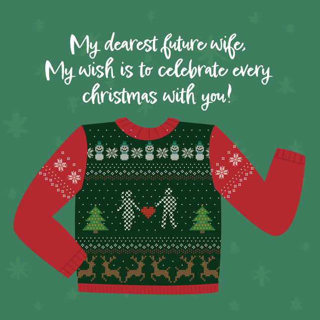 Merry Christmas My Dearest Future Wife Lovely Sweater Confetti-exploding Greetings Card