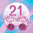 Happy 21st Birthday Cupcake Glasses Confetti-exploding Greetings Card