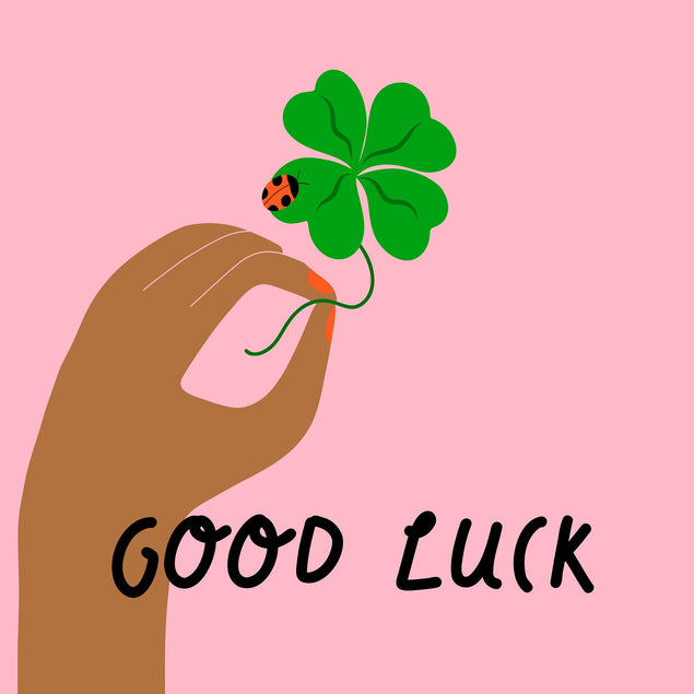 Four-Leaf Clover And Ladybug Good Luck Confetti-exploding Greetings Card