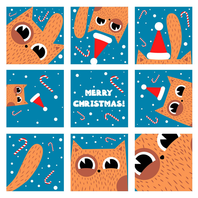 Ginger Cat Merry Christmas Confetti-exploding Greetings Card