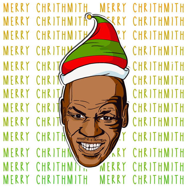 Mike Tyson Merry Christmas Confetti-exploding Greetings Card
