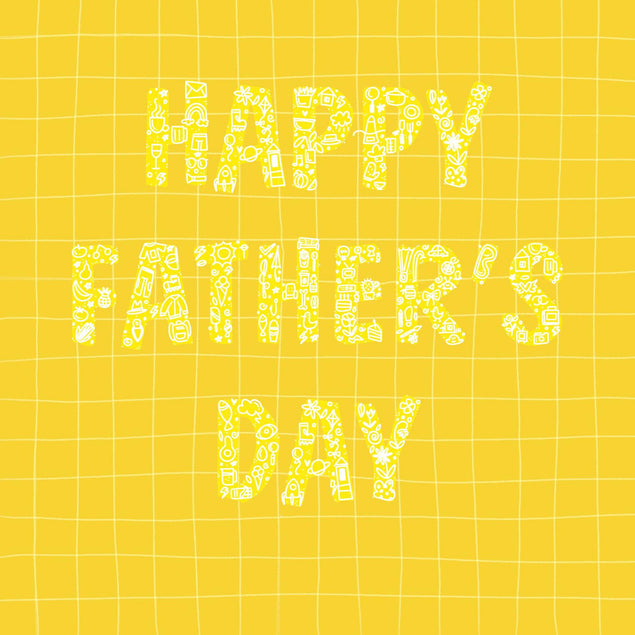 Happy Father's Day Yellow Check Confetti-exploding Greetings Card