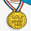 Gold Medal Dad Confetti-exploding Greetings Card
