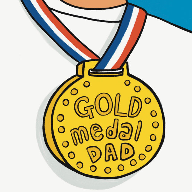 Gold Medal Dad Confetti-exploding Greetings Card