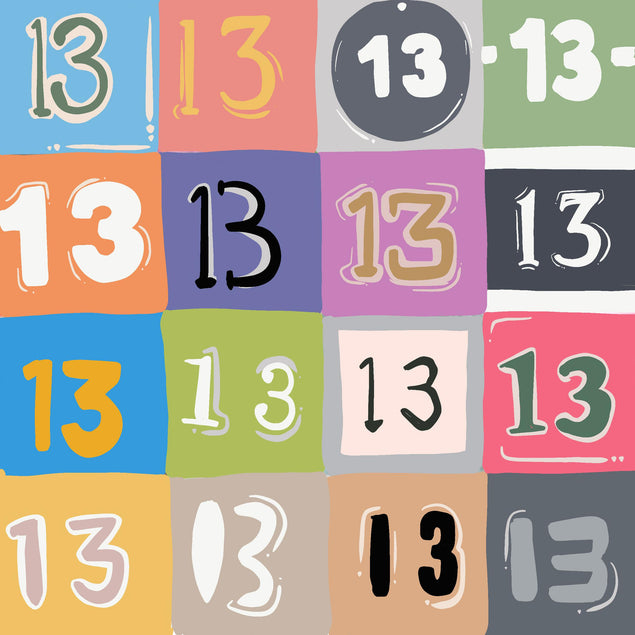 Number 13 Happy 13th Birthday Confetti-exploding Greetings Card