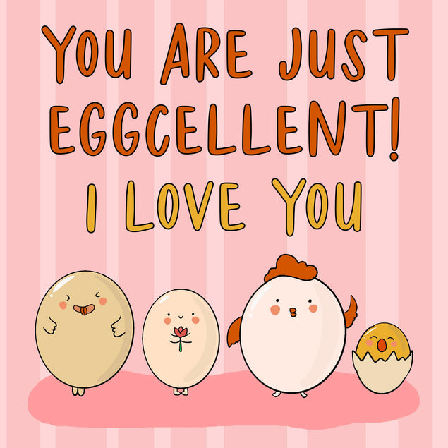 You Are Just Eggcellent Funny Eggs Valentine's Day Confetti-exploding Greetings Card