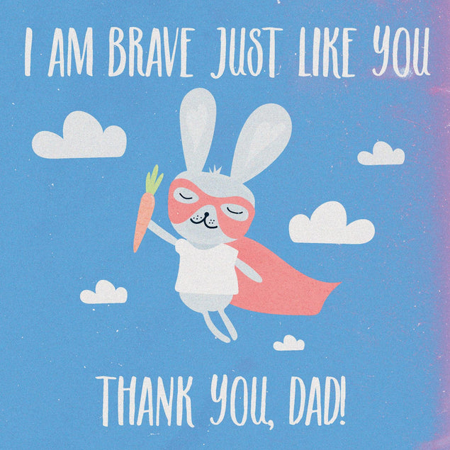 Thank You Dad Rabbit Confetti-exploding Greetings Card