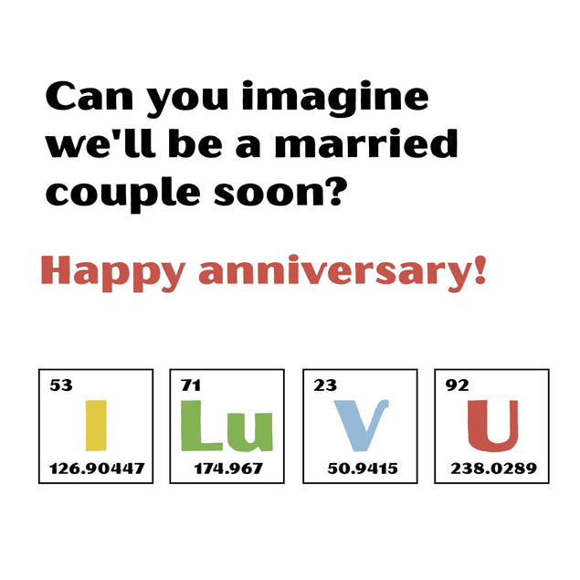 Happy Anniversary Chemical Elements Confetti-exploding Greetings Card