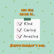 My Dog Mom Is Checklist Mother's Day Confetti-exploding Greetings Card