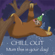 Happy Birthday Mum Sloth With A Glass Of Champagne Confetti-exploding Greetings Card
