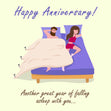 Sleeping With You Happy Anniversary Confetti-exploding Greetings Card