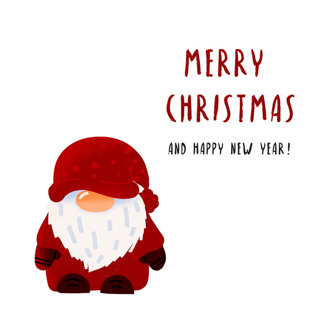 Merry Christmas And Happy New Year Gonk Wearing Red Outfit Confetti-exploding Greetings Card