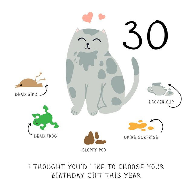 Choose Your Birthday Gift Happy 30th Birthday Confetti-exploding Greetings Card