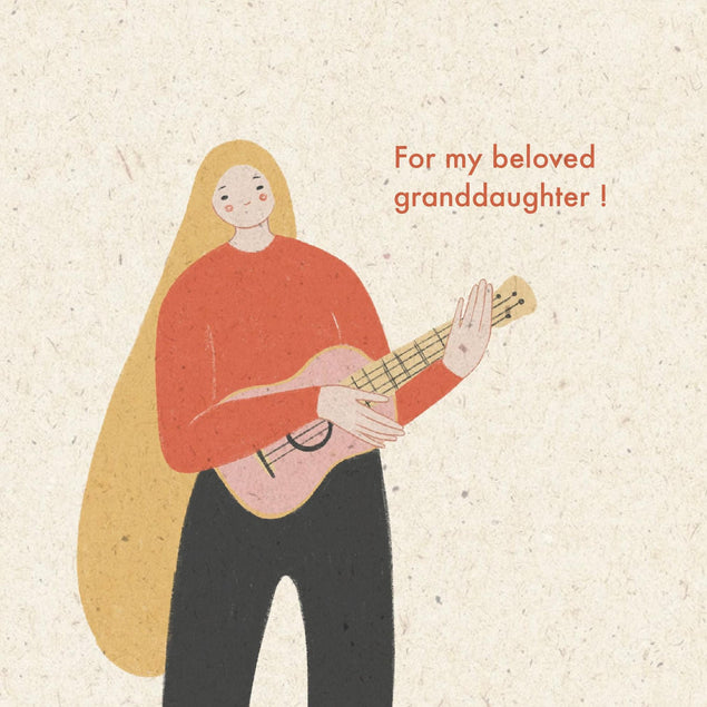 Beloved Granddaughter Guitar Confetti-exploding Greetings Card
