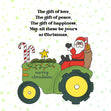 Merry Christmas Santa Riding A Tractor Confetti-exploding Greetings Card