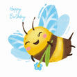 Happy Birthday Cute Bee Confetti-exploding Greetings Card