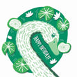 Happy Birthday Swan Green Confetti-exploding Greetings Card
