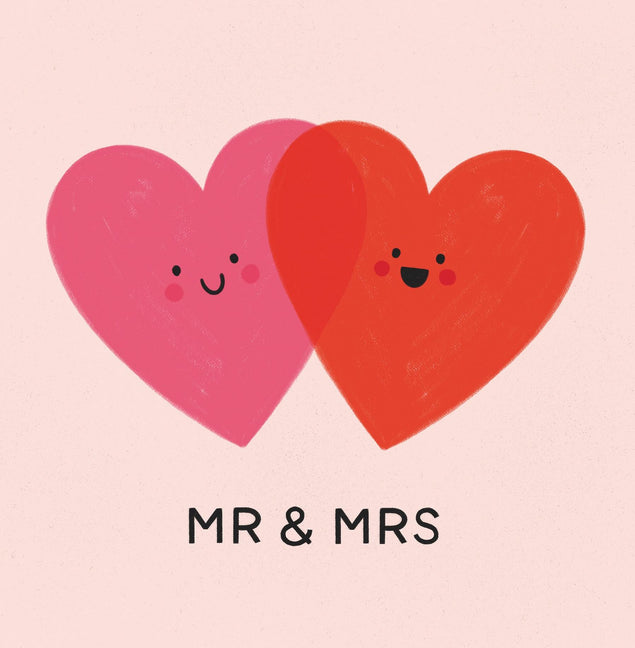 Mr & Mrs Congratulations Cute Hearts Confetti-exploding Greetings Card