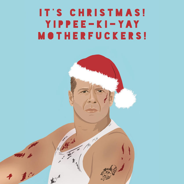 John McClane Yipee-Ki-Yay Christmas Confetti-exploding Greetings Card