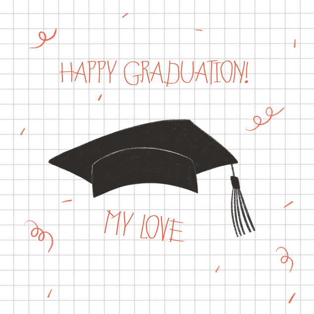 Happy Graduation Notebook For My Love Confetti-exploding Greetings Card