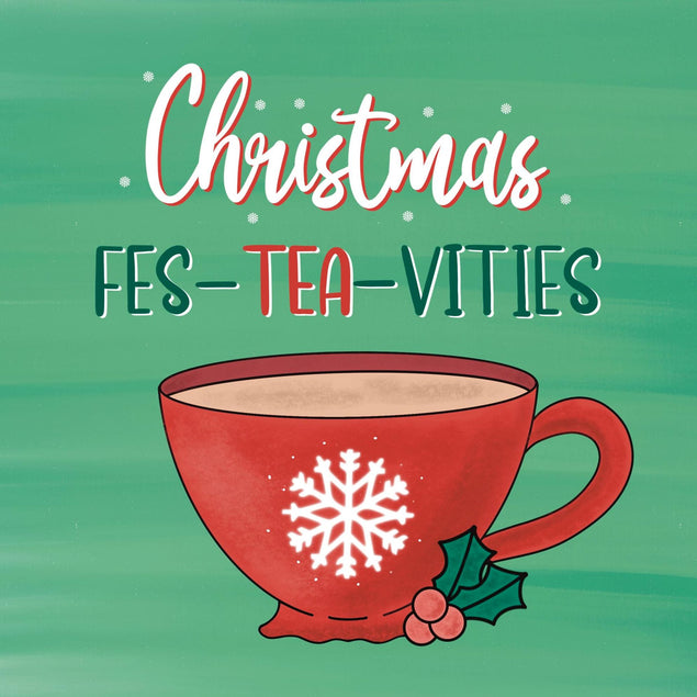 Christmas Fes-tea-vities Confetti-exploding Greetings Card