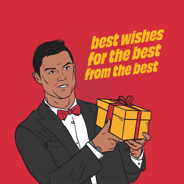 Ronaldo With Gift Happy Birthday Confetti-exploding Greetings Card