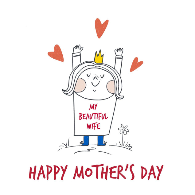 Queen My Beautiful Wife Happy Mother's Day Confetti-exploding Greetings Card
