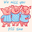 Pig Time Confetti-exploding Greetings Card