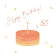Happy 80th Birthday Cake With Candle Confetti-exploding Greetings Card